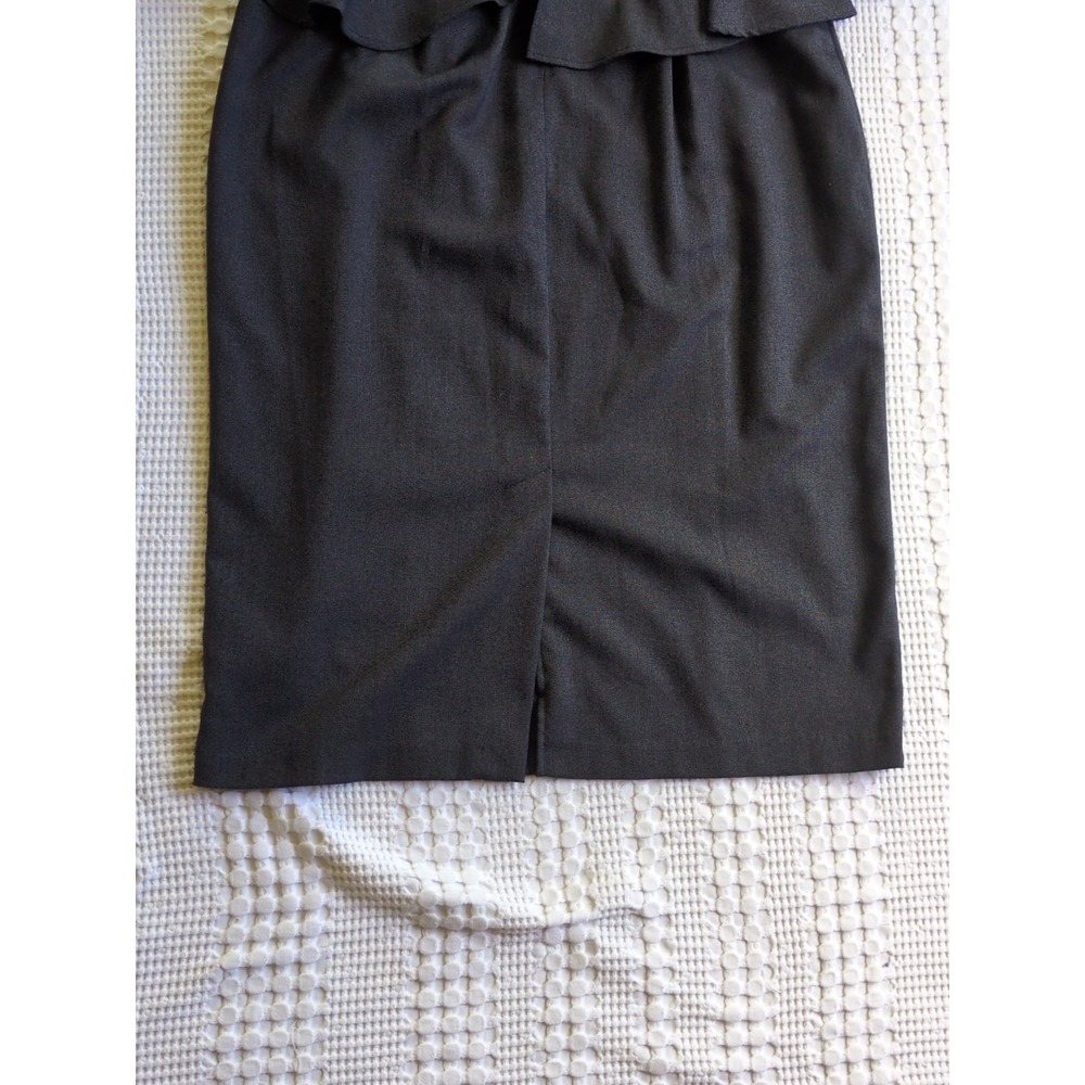 NWT Stop Staring Peplum Wiggle Midi Cocktail Party Dress Charcoal Black Size 16 - Picture 6 of 14